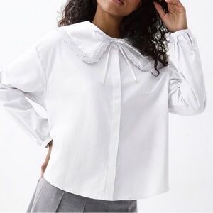 NWT twik White Lace Peter Pan Collar Blouse